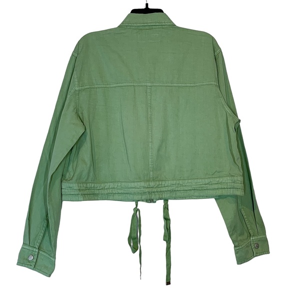 Blank NYC Twill Utility Cropped Jacket in Mint Green - Picture 4 of 10